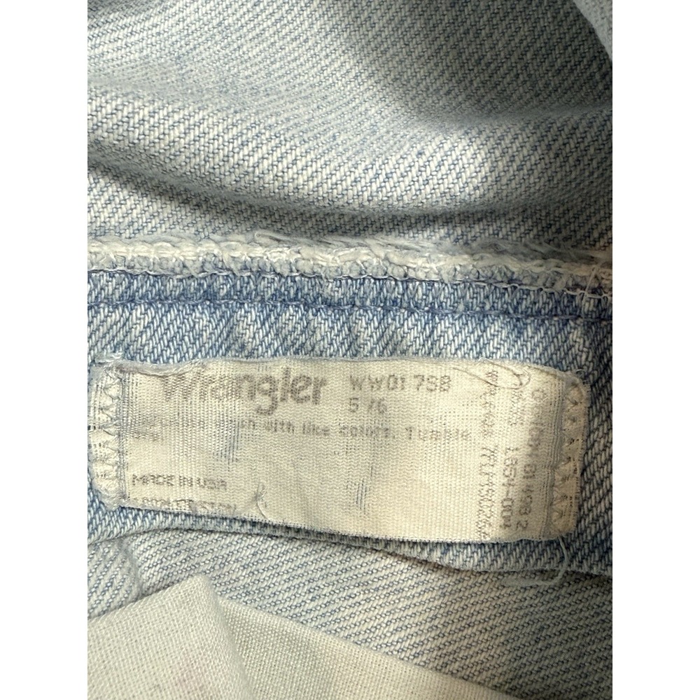 Vintage 80/90s Wrangler Mom Light Wash Jean Shorts 5/6 High Waist Retro MADE USA - Picture 6 of 7